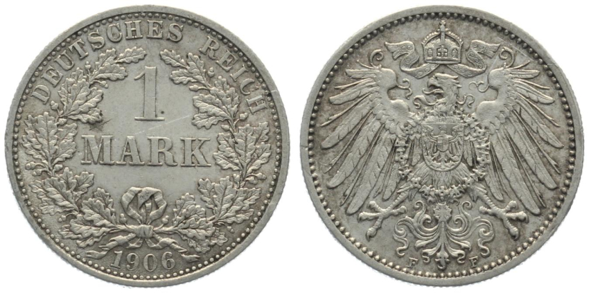 Kaiserreich 1 Mark 1906 F